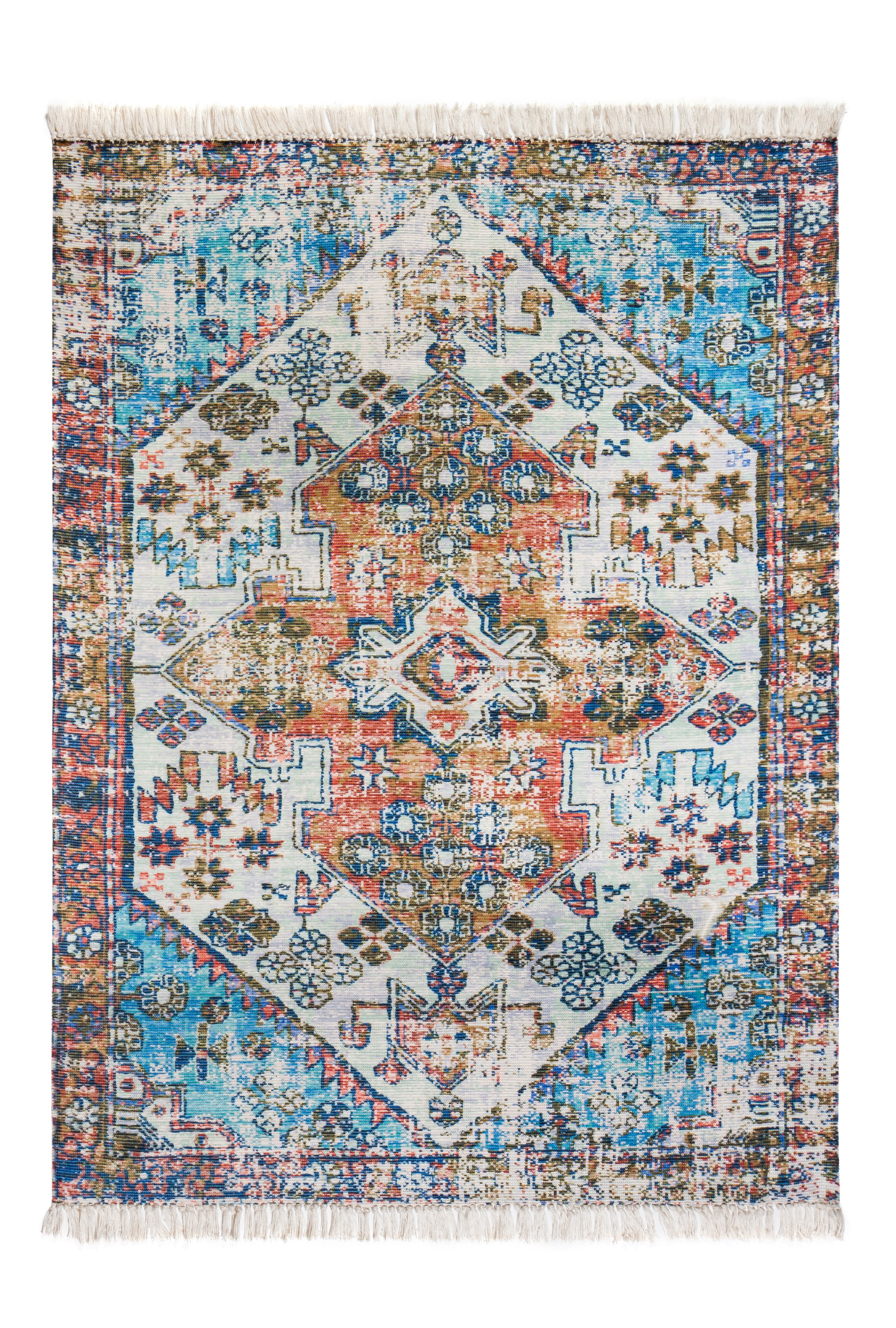 Nourison Feather Soft Contemporary Ivory Blue Area Rug