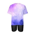 thumbnail image 2 of Summer Plus Size Two Piece Sets for Women Fashion Casual Gradient Print Crewneck Short Sleeve Oversized T Shirt Drop Shoulder Tops And Shorts Sets, 2 of 4