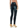 thumbnail image 2 of V.I.P. JEANS Women's Acid Washed Basic Five Pocket Skinny Jeans, Intense Blue, 7, 2 of 2