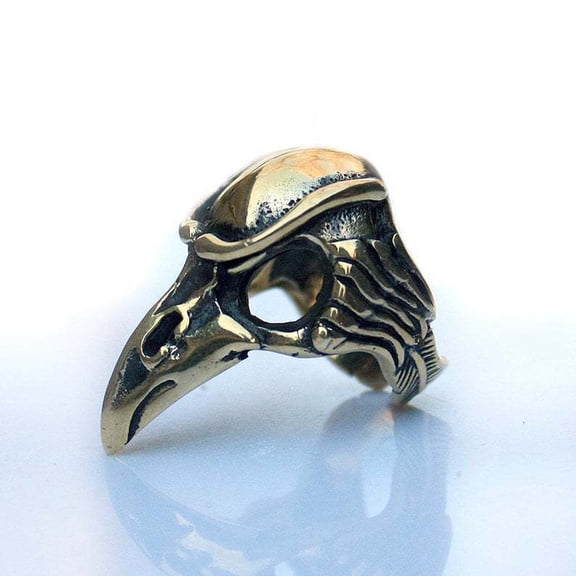 Mens Raven Skull Ring Bronze Adjustable Gothic Biker Jewellery Durable Unique Statement For Halloween Birthday