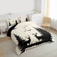 thumbnail image 3 of Manfei Cabin Deer Elk Bedding Comforter Set for Boy, Jungle Tree Print Twin Comforter Sets, Woodland Animal Reversible Bedding Set, Lightweight Room Decor, 2-Piece, 3 of 8