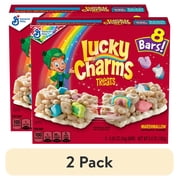 (2 pack) Lucky Charms Cereal Treat Bars, Snack Bars, 8 Count, 6.8 oz