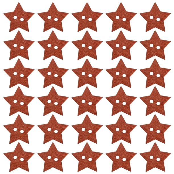 100 botones de madera maciza en forma de estrella para ropa, costura, scrapbooking, manualidades, decoración, pequeñas estrellas de madera para manualidades