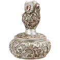 thumbnail image 2 of Ebros Hibou Steampunk Argent et Bronze avec des Yeux de Pierres Précieuses Rouges Bijoux Boîte à Bijoux, 2 of 5