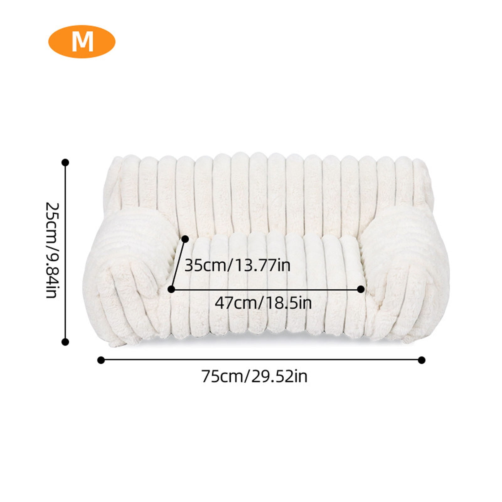 Gmogad Cute Pet Couch Bed for Dogs Cats, Premium Soft Corduroy Fleece Fuzzy Sofa Chair, Supportive Orthopedic Bed for Indoor, Washable Pet Furniture with Non Slip Bottom