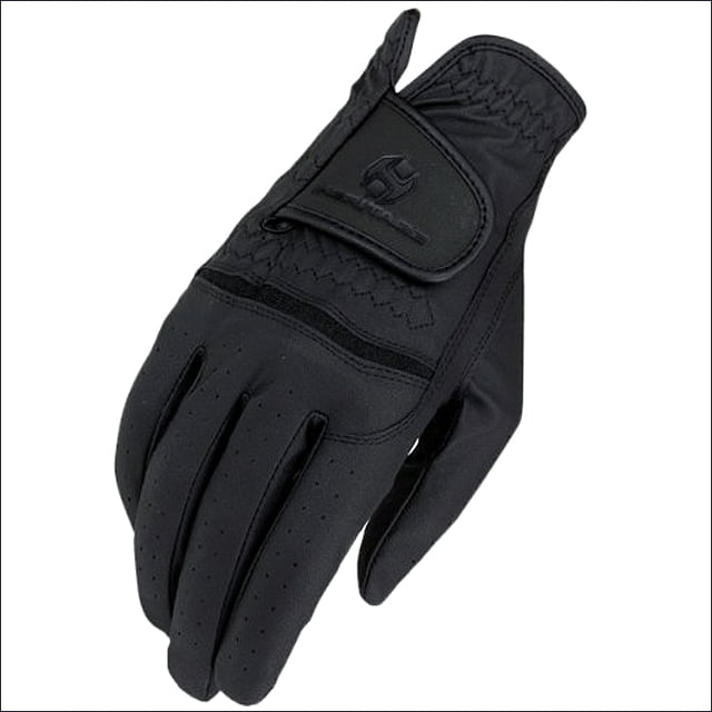 SIZE 6 HERITAGE SYNTHETIC LEATHER PREMIER WINTER SHOW HORSE RIDING GLOVE BLACK by