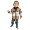 thumbnail image 3 of PINQI Baby Cartoon Snowsuit Toddler Boys Girls Shirt Coat Jacket Plaid Long Sleeve Kids Tops Hooded Windbreaker Outerwear with Pockets, 3 of 6
