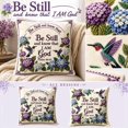 thumbnail image 2 of Throw Pillow Cover Embroidered Hummingbird Hydrangea Decorative Pillow | Spring Decor for Home | Living Room Decor | Purple and Blue Floral Accent, 2 of 7