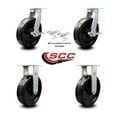 thumbnail image 2 of 10 Inch Heavy Duty Phenolic Wheel Caster Set 2 Swivel Lock and Brake 2 Rigid SCC, 2 of 2