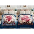 thumbnail image 2 of Korean Mink Blanket,2 Ply Printed Soft Warm Fleece Blanket for Automn, Winter -King,Blue Floral, 2 of 6