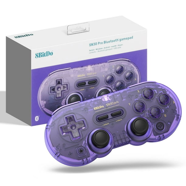 Controlador Bluetooth inalámbrico 8Bitdo SN30 Pro Crystal Purple