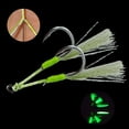 thumbnail image 4 of 10 Pairs/lot Assist Hooks Luminous Double Jigging Saltwater Fishhook 1/0-5/0, 4 of 10
