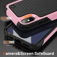 thumbnail image 3 of Nalacover iPhone XS / X Case, Heavy Duty 3 in 1 Rugged Shockproof Rugged Silicone Hybrid Hard PC Soft TPU Bumper Camera Raised Drop Protective Girls Women Boy Men Phone Covers, Pink, 3 of 9