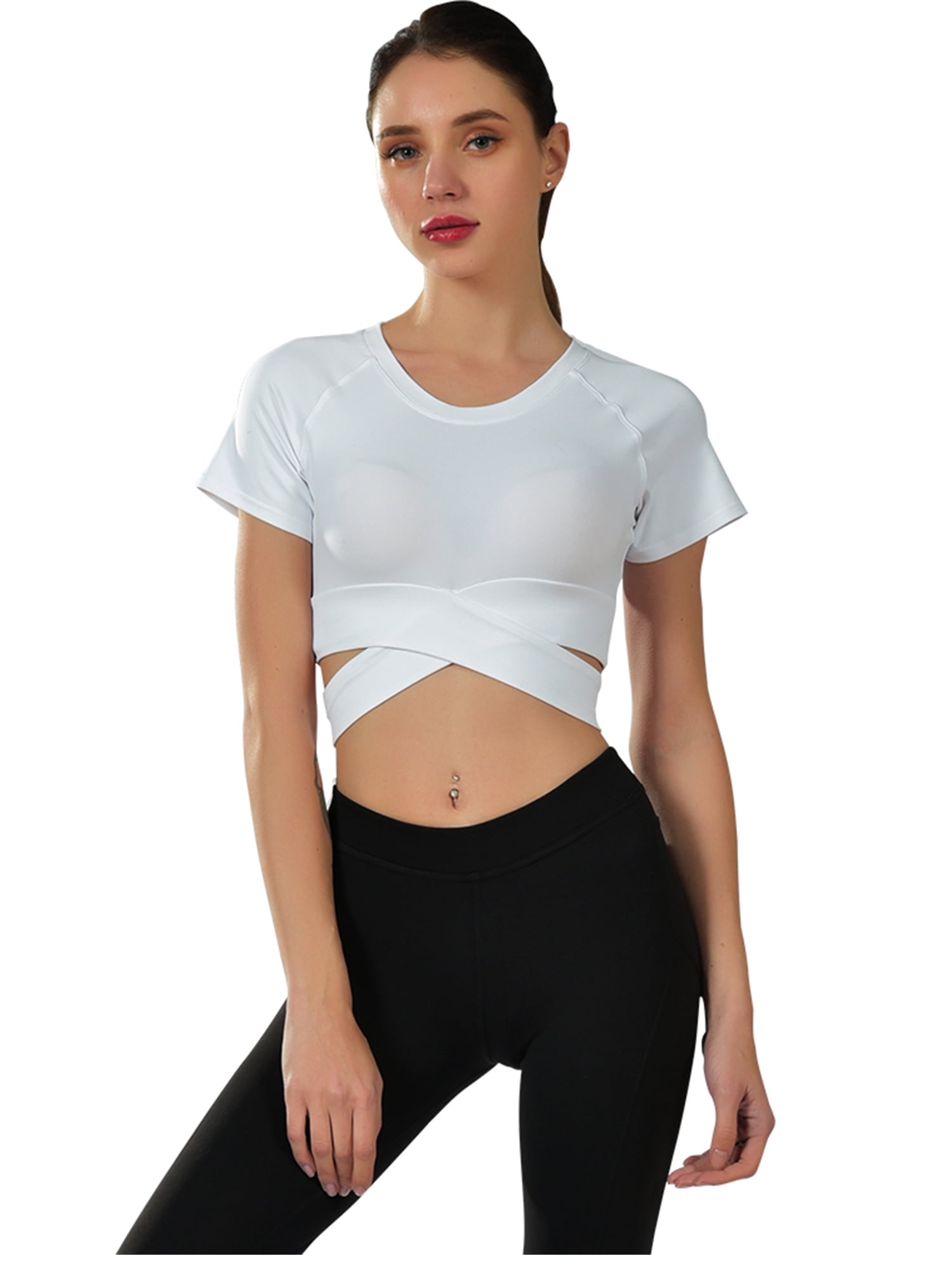 Colorful Pineapple T-Shirt Womens Crop Tops Short Sleeve Tshirts Activewear Exercise Crop Tops