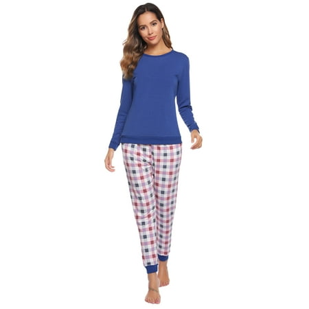 

Purcoar Women s Pajamas Set Long Sleeve Sleepwear Soft Cotton Loungewear 2-Piece