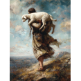 thumbnail image 1 of Good Shepherd Lamb Canvas Wall Art 15.75x11.81 Inches, 1 of 8