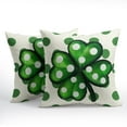 thumbnail image 2 of St. Patrick's Day Pillow Covers Set of 2 16x16 Inch Shamrock Green Polka Dots Outdoor Throw Pillowcases for Rustic Spring Decorative Couch Decor Celebrate Luck and Joy, 2 of 6