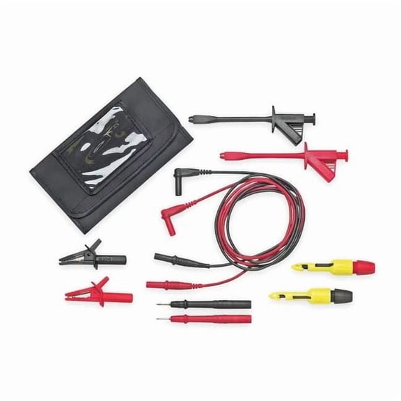 DMM Test Lead Kit, Sheathed Banana Jack, 4 ft., Silicone, Black, Red