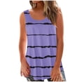 thumbnail image 2 of YHAJDS Womens Summer Tank Tops Basic Undershirt Tanks All Over Print Round Neck Sleeveless Casual Loose Top, 2 of 5