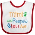 thumbnail image 3 of Inktastic Mimi and Peepaw Love Me Boys or Girls Baby Bib, 3 of 4