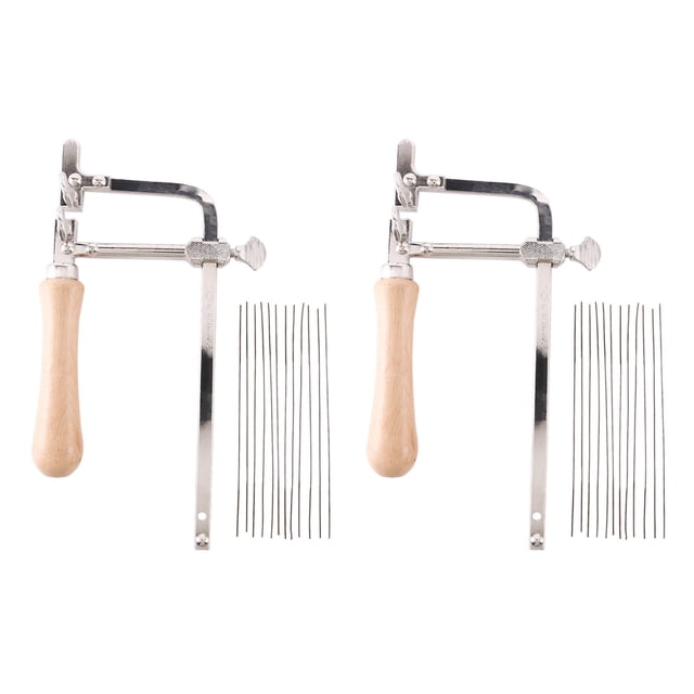 2X Professional Adjustable Saw Bow Wooden Handle Of Jewelry Saw Frame Hand Tools Jeweler'S Saw Frame