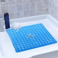 thumbnail image 5 of Non-Slip Shower Mat with Suction Cups | 21x21 Inch Large Size Bath Mat | Machine Washable Drainage Design | Modern Style Indoor Outdoor Floor Mat | Blue or Silver, 5 of 7