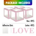 thumbnail image 2 of Cheinxy 4 Pieces Love Transparent Balloons Boxes with Letters,Valentine’s Day Decorations Balloons Boxes for Anniversary Wedding Engagement Wedding, Bridal Shower, Birthday Party (Pink), 2 of 7