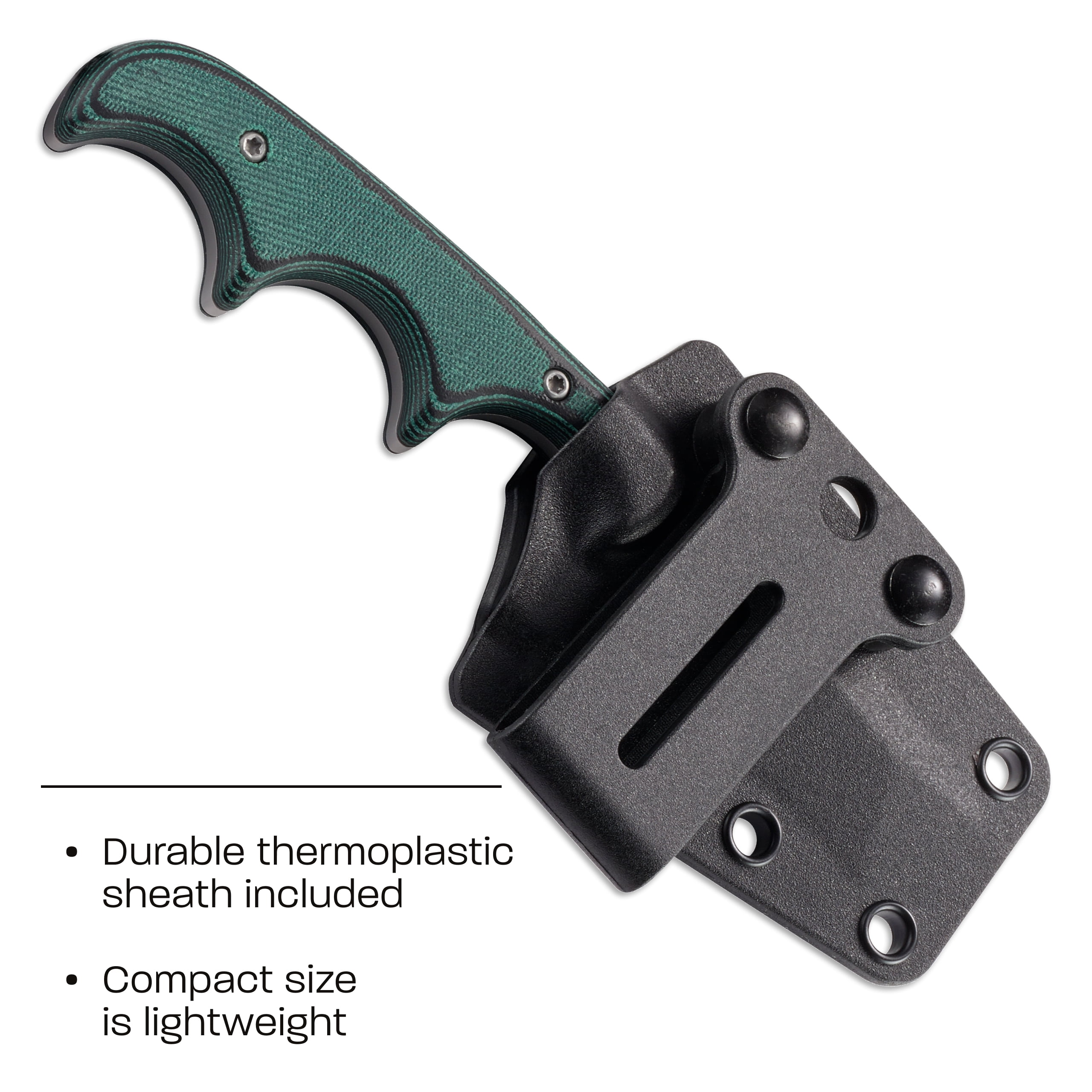 CRKT Minimalist Bowie Outdoor Survival Fixed Blade Knife with Sheath: Stainless Steel Plain Edge Blade, Micarta Handle, 2387