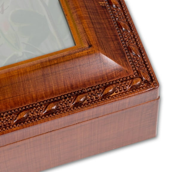 Retirement Cottage Garden Woodgrain Traditional Music Box Plays Wonderful World