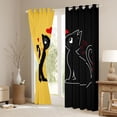 thumbnail image 3 of jejeloiu Cute Cartoon Cat Curtains Pack of 2 (42x84 Each),Kawaii Kitten Loves Curtains Blackout,Yellow Black Bedroom Curtains For Girls Kids,Breathable Home Decor, 3 of 6
