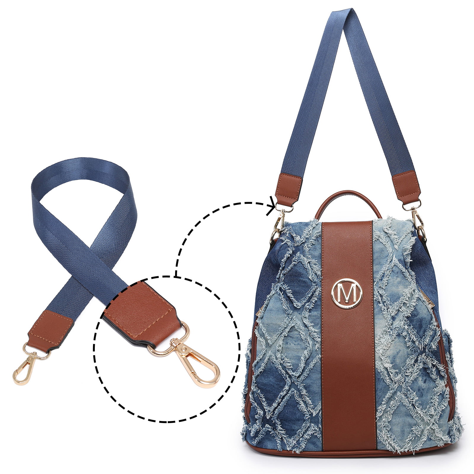 MKP Woman Fashion Backpacks Handbags Anti-Theft Travel School Bags Shoulder  Purse Wallet Set 2pcs 