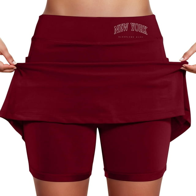 Culottes Taille Mi-Haute pour Femmes avec Poche Jupe Imprimée Mode Décontractée