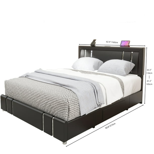 160cm bed frame with drawers