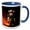 Blue/White, variant on 3drose, Firefighting Kitten in Firefighter Uniform, 15oz Two-tone Yellow Mug