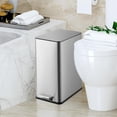 thumbnail image 6 of Danolapsi 4 Gallon Step Trash Can, 15 Liter Stainless Steel Rubbish Bin with Removable Inner Bucket, Rectangle Slim Garbage Can with Soft-Close Lid for Bathroom, Living Room, Office, 6 of 7