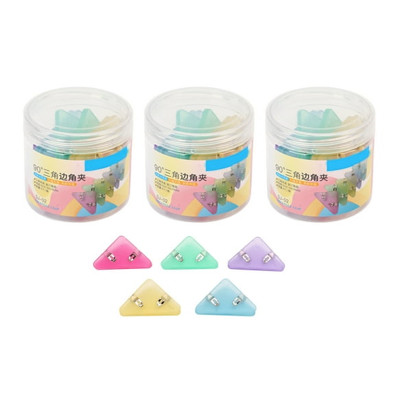 Trombones, 15 pcs Trombones Triangulaires 90 Degrés Coin Protection Durable PET Trombones Colorés Largement Utilisés pour Fichiers