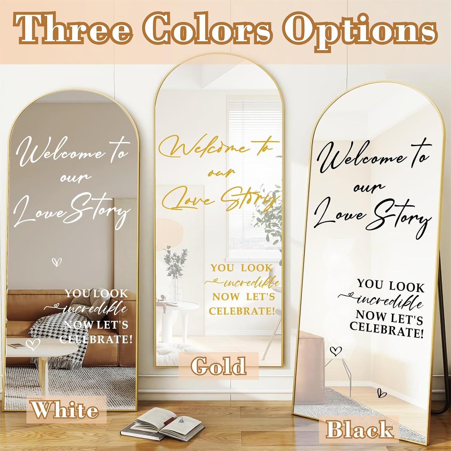 Wedding Welcome Signs Wedding Stickers for Mirror Glass Welcome to Our Weddings Vinyl Lettering Decal Signs Removable Our Love Story Signs Decals Marriage Signage Mr and Mrs Decal Reception Supplies