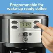 Hamilton Beach 2-Way Programmable Coffee Maker, Single Serve Coffee Maker & 12-Cup Coffee Pot, Black
