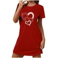 thumbnail image 2 of Sakmal Valentines Moo Moos for Women Nightgowns Cute Short Sleeve Love Loungewear Knee Length Heart Print Womens Nightgown 2X, 2 of 6