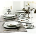 thumbnail image 2 of Stylish and Elegant 20 Pieces Porcelain Square Dinnerware Set Service for 4 People for Hosting Parties and Events - Chef Design, 2 of 5