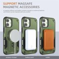 thumbnail image 3 of Allytechgroup for iPhone 16 Plus Case with Kickstand, Compatible with MagSafe Canera & Screen Huard Military Grade Drop Protection Shockproof Magnetic Cover for iPhone 16 Plus, Armygreen, 3 of 6
