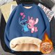 thumbnail image 1 of Sudadera de cuello redondo de Disney Stitch para adultos, sudaderas gruesas cálidas de Anime de dibujos animados, ropa de manga larga, regalo de cumpleaños lindo, Invierno, 1 of 4