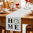 thumbnail image 5 of Rustic Home Table Runner 48 Inches Long Farmhouse Dress Scarves, Eucalyptus Leaves Farmhouse Wreath Plaid Dining Tablerunner for Coffee Table/Kitchen Island/Party Décor, 13" x 48", 5 of 8