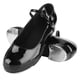 thumbnail image 1 of Zapatos de claqué de piel sintética negra brillante para niñas, divertidos y brillantes, talla 38, 1 of 8