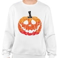 thumbnail image 2 of Pumpkin Face Ombre Sweatshirt Unisex Large White, 2 of 5