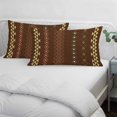 thumbnail image 4 of Dark Brown Boho Throw Pillow Cover 20 x 26 Inch Decorative Pillow Cover Ethnic Tribe Striped Vintage Lumbar Pillowcase Seasonal Rectangle Cushion Case for Couch Sofa Bed Living Room, 4 of 9