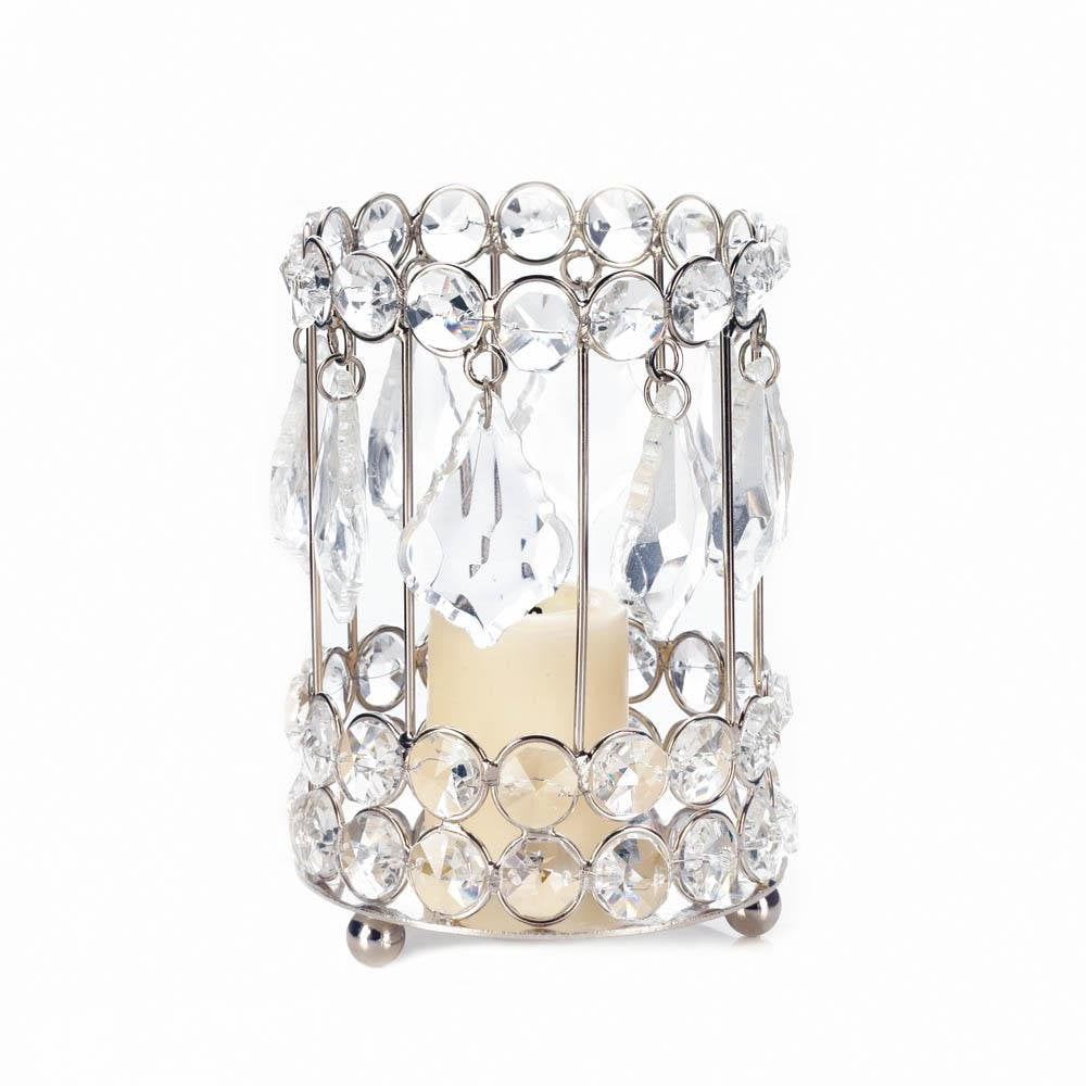 Clear Crystal Candle Holder, Round Glass Candleholder Clear Teardrop