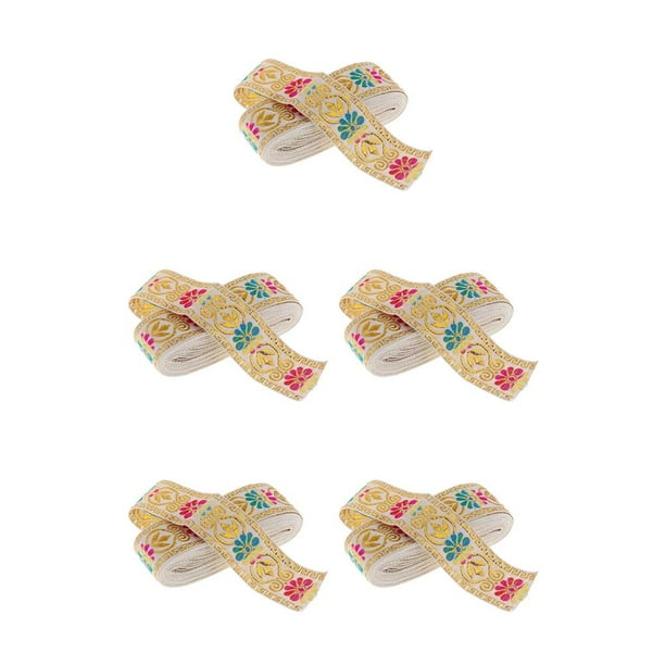 Billuyoard Rollo de cinta de Jacquard de costura de estilo nacional decoración de manualidades DIY blanco Type2 NO2
