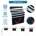 thumbnail image 7 of Table Runner Dresser Scarves 108 Inch Long, Marine Nautical Theme Red Anchor Linen Dining Table Runners Dark Navy Blue and White Stripes Tabletop Scarf for Wedding Holiday Party Kitchen, 7 of 7