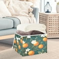 thumbnail image 3 of Yayeee Collapsible Cube Storage Bin with Lid Fabric Closet Decorative Basket with Handles, Retro Floral Orange, 3 of 7